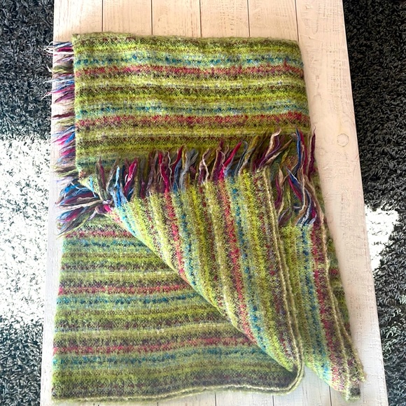 Other Green Striped Throw Blanket Poshmark